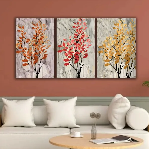 Multicolour_Beautiful_Pink_And_Golden_Floral_Tree_Abstract_Paintings_Modern_Wall_Art_Decor_Set_Of_3_Multiple_Frame_Big_Large_Size_Painting_For_Living_Room_(18_By_24_Inches_Each)