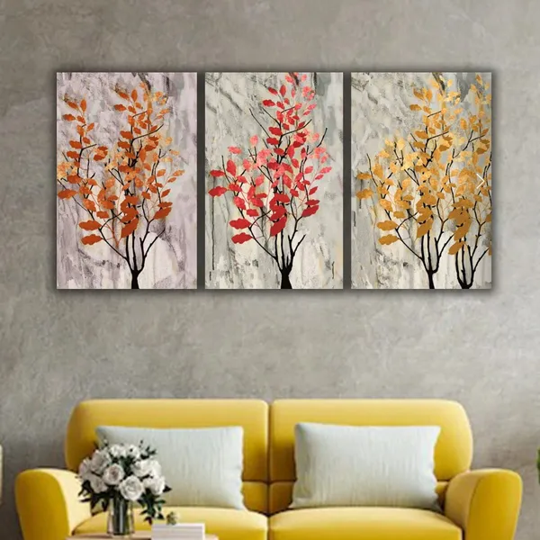 Multicolour_Beautiful_Pink_And_Golden_Floral_Tree_Abstract_Paintings_Modern_Wall_Art_Decor_Set_Of_3_Multiple_Frame_Big_Large_Size_Painting_For_Living_Room_(18_By_24_Inches_Each)