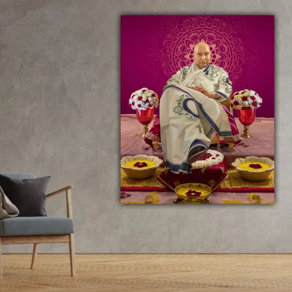Multicolour_Guruji_Photo_With_Frame_Guruji_Swaroop_Photo_Frame_For_Living_Room_|_Gift_(18X24_Inches)