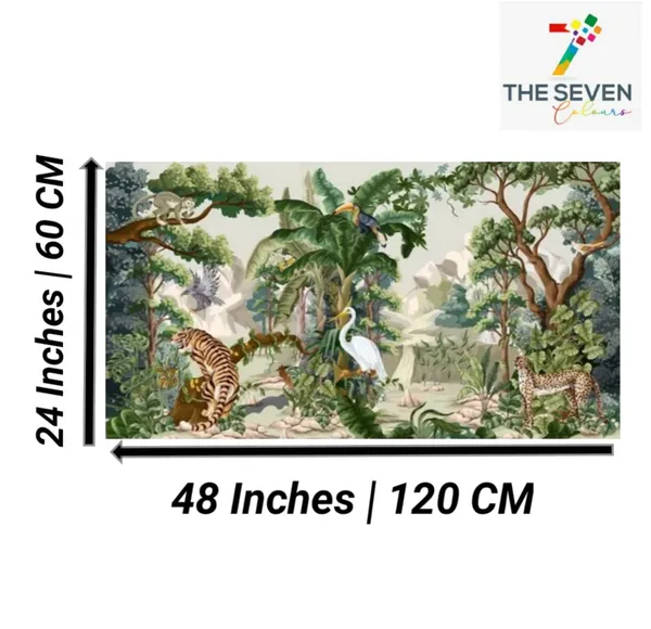 Multicolour_Beautiful_Wildlife_Jungle_Landscape_Paintings_Canvas_Abstract_Modern_Wall_Art_Decor_Big_Large_Painting_For_Living_Room_(With_Frame)_(48_By_24_Inches_|_120_By_60_Cm)