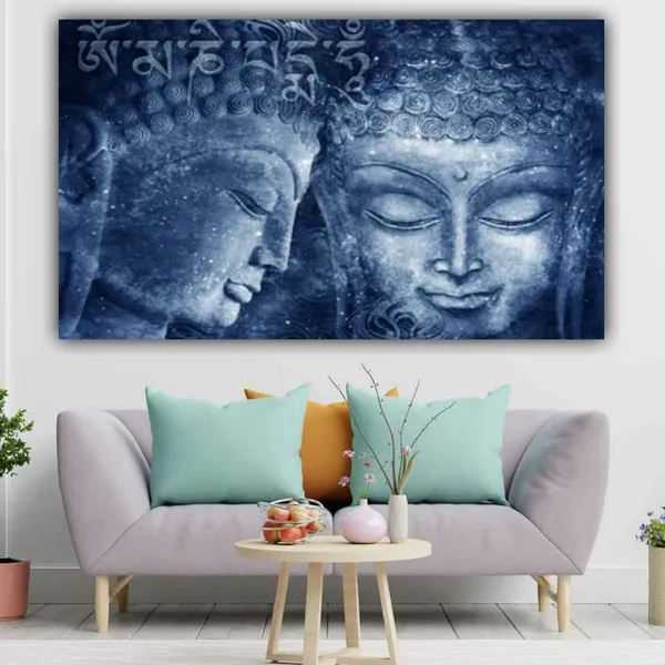 Multicolour_Beautiful_Abstract_Psychedelic_Bluish_Coloured_Canvas_Buddha_Paintings_For_Living_Room_|_Bedroom_|_Large_Size_Paintings_(With_Frame)_(48_By_24_Inches)