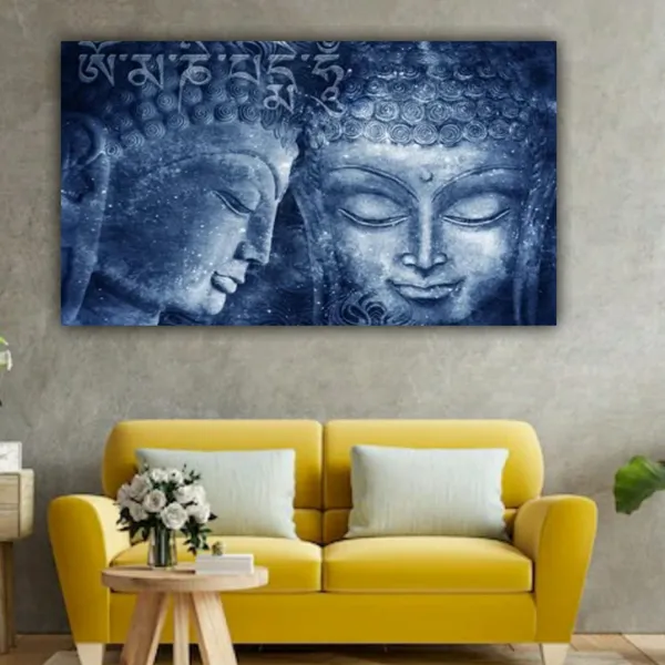 Multicolour_Beautiful_Abstract_Psychedelic_Bluish_Coloured_Canvas_Buddha_Paintings_For_Living_Room_|_Bedroom_|_Large_Size_Paintings_(With_Frame)_(48_By_24_Inches)