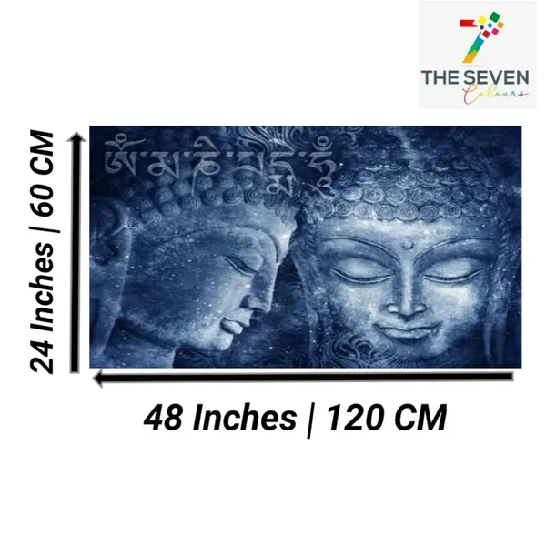 Multicolour_Beautiful_Abstract_Psychedelic_Bluish_Coloured_Canvas_Buddha_Paintings_For_Living_Room_|_Bedroom_|_Large_Size_Paintings_(With_Frame)_(48_By_24_Inches)