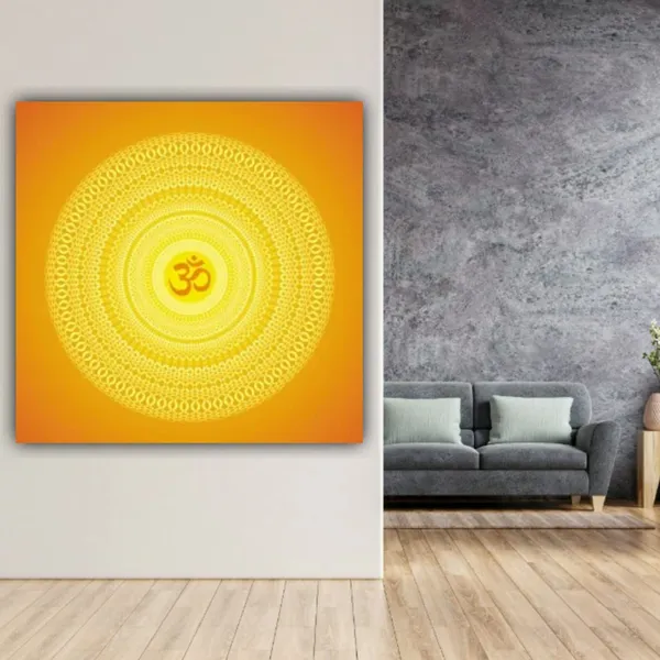 Multicolour_Beautiful_Canvas_Paintings_Om_In_Yellow_Abstract_Design_Modern_Wall_Art_Decor_Painting_For_Living_Room_|_Hall_|_Home_Decoration_(With_Wooden_Frame)_(24_By_24_Inches)