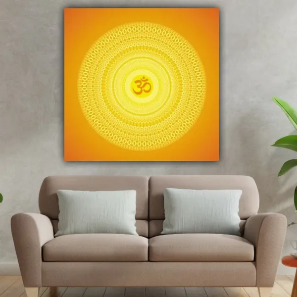 Multicolour_Beautiful_Canvas_Paintings_Om_In_Yellow_Abstract_Design_Modern_Wall_Art_Decor_Painting_For_Living_Room_|_Hall_|_Home_Decoration_(With_Wooden_Frame)_(24_By_24_Inches)