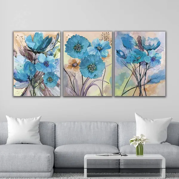 Multicolour_Beautiful_Blue_Flower_Paintings_Floral_Abstract_Modern_Wall_Art_Decor_Set_Of_3_Multiple_Frame_Big_Large_Size_Painting_For_Living_Room_(18_By_24_Inches_Each)