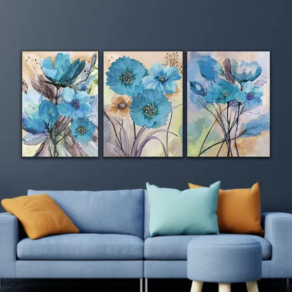 Multicolour_Beautiful_Blue_Flower_Paintings_Floral_Abstract_Modern_Wall_Art_Decor_Set_Of_3_Multiple_Frame_Big_Large_Size_Painting_For_Living_Room_(18_By_24_Inches_Each)