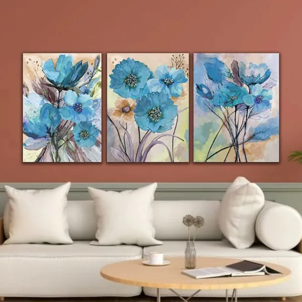 Multicolour_Beautiful_Blue_Flower_Paintings_Floral_Abstract_Modern_Wall_Art_Decor_Set_Of_3_Multiple_Frame_Big_Large_Size_Painting_For_Living_Room_(18_By_24_Inches_Each)