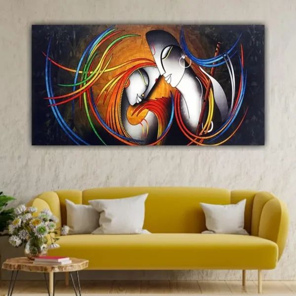 Multicolour_Abstract_Radha_Krishna_Painting_Canvas_With_Frame_Big_Large_Size_Wall_Painting_Frame_Wall_Decor_|_Canvas_Painting_|_Home_Decoration_(Ready_To_Hang)_(48_By_24_Inches)
