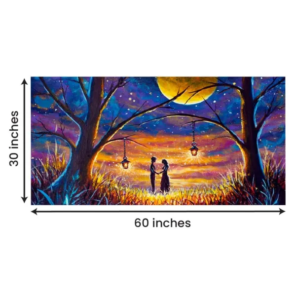 Multicolour_Landscape_Couples_Canvas_Painting_Wall_Frame_Wall_Decor_For_Living_Room_|_Couples_In_Night_Sky_Painting_(Ready_To_Hang)_(60_By_30_Inches)