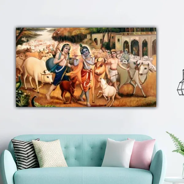 Multicolour_Lord_Krishna_Painting_With_Balram_Canvas_With_Frame_Big_Size_Wall_Painting_Frame_Wall_Decor_|_Canvas_Painting_|_Lord_Krishna_Painting_(Ready_To_Hang)_(48_By_24_Inches)