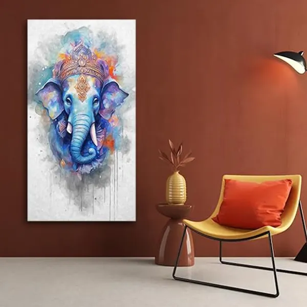 Multicolour_Beautiful_Lord_Ganesha_Painting_Canvas_Wall_Frame_For_Living_Room_Wall_Decor_|_Lord_Ganesh_Ji_Ganpati_Painting_With_Frame_|_Canvas_Painting_(Ready_To_Hang)_(30_By_60_Inches)