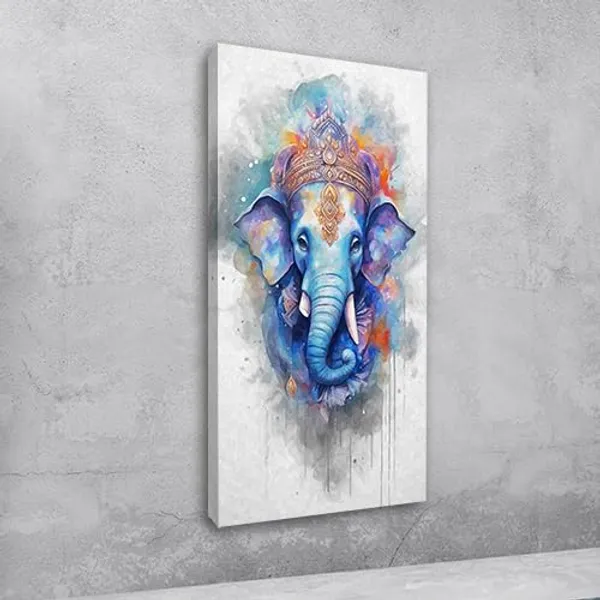 Multicolour_Beautiful_Lord_Ganesha_Painting_Canvas_Wall_Frame_For_Living_Room_Wall_Decor_|_Lord_Ganesh_Ji_Ganpati_Painting_With_Frame_|_Canvas_Painting_(Ready_To_Hang)_(30_By_60_Inches)