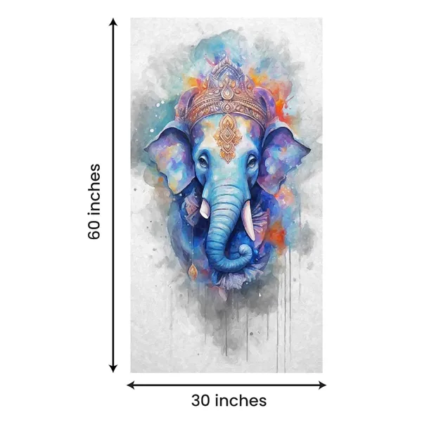 Multicolour_Beautiful_Lord_Ganesha_Painting_Canvas_Wall_Frame_For_Living_Room_Wall_Decor_|_Lord_Ganesh_Ji_Ganpati_Painting_With_Frame_|_Canvas_Painting_(Ready_To_Hang)_(30_By_60_Inches)