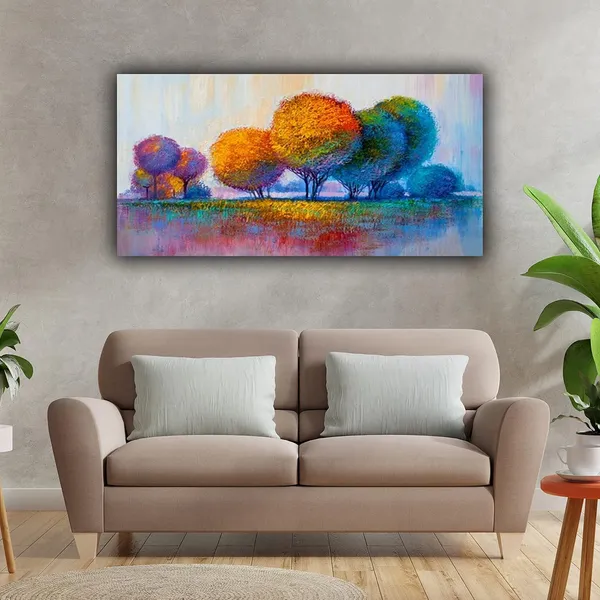 Multicolour_Beautiful_Canvas_Paintings_Red_Flower_Tree_Landscape_Modern_Wall_Art_Painting_Big_Size_For_Living_Room_|_Bedroom_(With_Wooden_Frame)_(60_By_30_Inches)