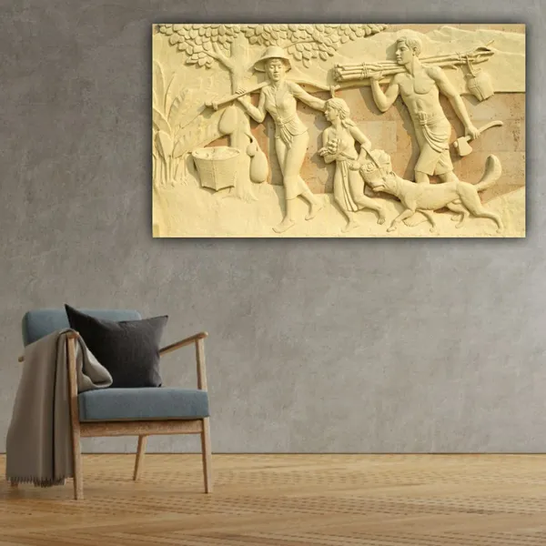 Multicolour_3D_Canvas_Paintings_Miniature_Art_A_Farmer_Family_Beautiful_Modern_Wall_Art_Decor_Big_Large_Size_Painting_Frame_For_Living_Room_(With_Frame)_(48_By_24_Inches_|_120_By_60_Cm)
