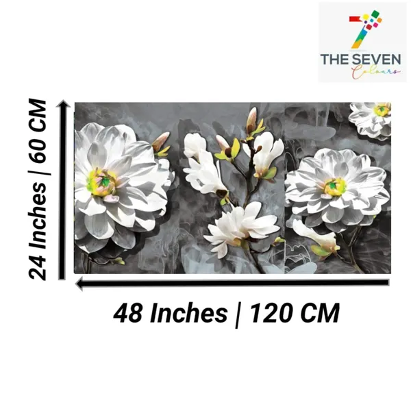 Multicolour_Beautiful_White_Lily_Flower_Painting_Canvas_Abstract_Modern_Art_Wall_Decor_Big_Large_Size_For_Living_Room_|_Bedroom_(48_By_24_Inches)_(With_Frame)