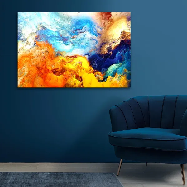 Multicolour_Abstract_Canvas_Painting_Wall_Decor_Colours_Of_Space_|_Canvas_Painting_|_Large_Size_Painting_|_Modern_Wall_Art_(With_Frame)_(Ready_To_Hang)_(48_By_24_Inches)