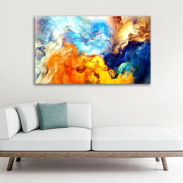 Multicolour_Abstract_Canvas_Painting_Wall_Decor_Colours_Of_Space_|_Canvas_Painting_|_Large_Size_Painting_|_Modern_Wall_Art_(With_Frame)_(Ready_To_Hang)_(48_By_24_Inches)