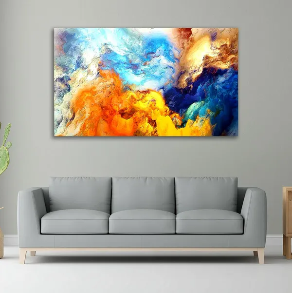 Multicolour_Abstract_Canvas_Painting_Wall_Decor_Colours_Of_Space_|_Canvas_Painting_|_Large_Size_Painting_|_Modern_Wall_Art_(With_Frame)_(Ready_To_Hang)_(48_By_24_Inches)
