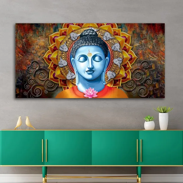Multicolour_Lord_Buddha_Painting_Canvas_Wall_Frame_Wall_Decor,_Big_Size_Canvas_Painting_With_Frame_|_Canvas_Painting_|_Meditating_Buddha_Painting_(Ready_To_Hang)_(60_By_30_Inches)