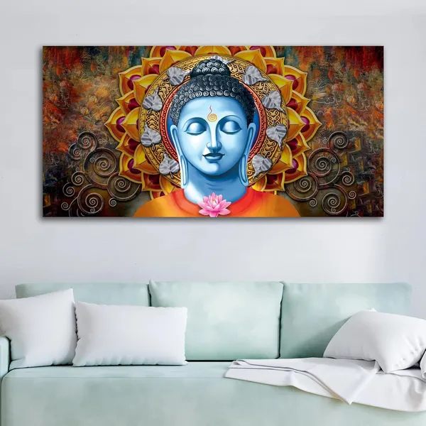 Multicolour_Lord_Buddha_Painting_Canvas_Wall_Frame_Wall_Decor,_Big_Size_Canvas_Painting_With_Frame_|_Canvas_Painting_|_Meditating_Buddha_Painting_(Ready_To_Hang)_(60_By_30_Inches)