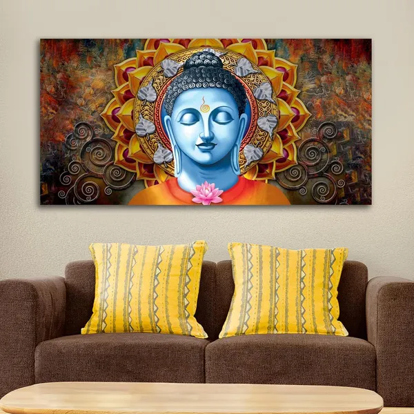 Multicolour_Lord_Buddha_Painting_Canvas_Wall_Frame_Wall_Decor,_Big_Size_Canvas_Painting_With_Frame_|_Canvas_Painting_|_Meditating_Buddha_Painting_(Ready_To_Hang)_(60_By_30_Inches)