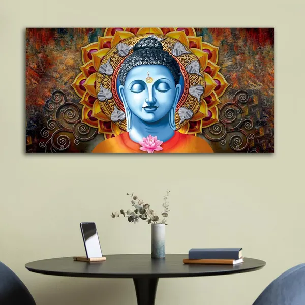 Multicolour_Lord_Buddha_Painting_Canvas_Wall_Frame_Wall_Decor,_Big_Size_Canvas_Painting_With_Frame_|_Canvas_Painting_|_Meditating_Buddha_Painting_(Ready_To_Hang)_(60_By_30_Inches)