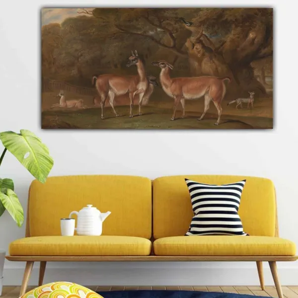 Multicolour_Beautiful_Canvas_Painting_A_Deer_Family_Wall_Frame_Wall_Decor_For_Living_Room_|_Big_Large_Size_Wall_Painting_Frame_|_Canvas_Painting_(Ready_To_Hang)_(48_By_24_Inches)