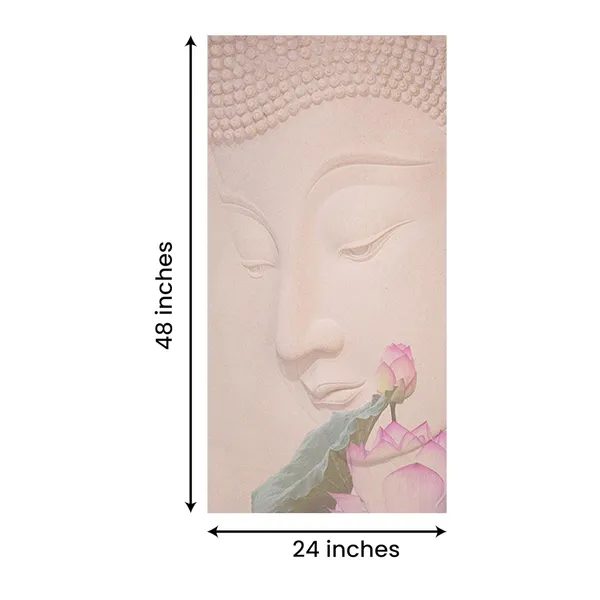 Multicolour_Beautiful_Lord_Buddha_Painting_Canvas_Wall_Frame_Wall_Decor,_Large_Size_Canvas_Painting_With_Frame_|_Canvas_Painting_|_Buddha_Painting_(Ready_To_Hang)_(24_By_48_Inches)