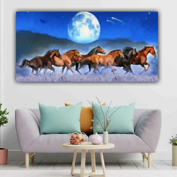 Multicolour_Beautiful_Vastu_Seven_Running_Horses_Painting_Frame_For_Living_Room_Wall_Decoration_Big_Large_Size_Canvas_Modern_Wall_Arts_For_Home_Decoration_|_Bedroom_(48_By_24_Inches)