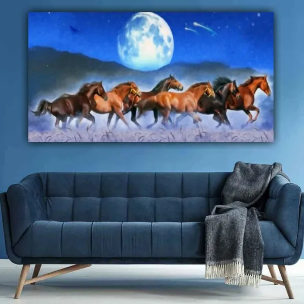 Multicolour_Beautiful_Vastu_Seven_Running_Horses_Painting_Frame_For_Living_Room_Wall_Decoration_Big_Large_Size_Canvas_Modern_Wall_Arts_For_Home_Decoration_|_Bedroom_(48_By_24_Inches)