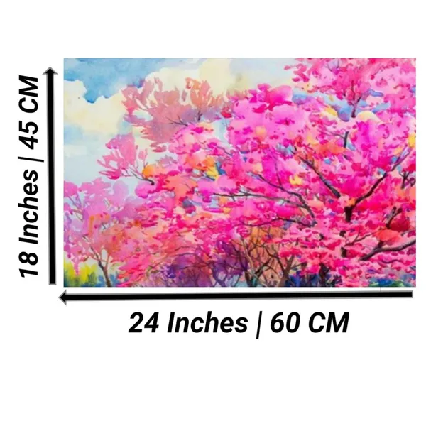 Multicolour_Beautiful_Pink_Flower_Tree_Canvas_Landscape_Paintings_Abstract_Modern_Wall_Art_Decor_Painting_Frame_(With_Frame)_(18_By_24_Inches)