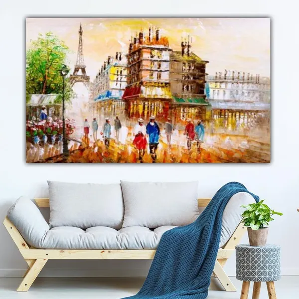 Multicolour_Landscape_Canvas_Painting_Frame_Wall_Decor_Street_View_Of_Paris_Painting_|_Big_Large_Size_Wall_Painting_Frame_|_Canvas_Painting_(Ready_To_Hang)_(60_By_30_Inches)