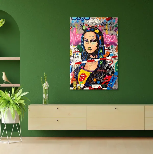 Multicolour_Abstract_Canvas_Painting_Wall_Decor_Monalisa_|_Canvas_Painting_|_Large_Size_Painting_|_Modern_Wall_Art_(With_Frame)_(Ready_To_Hang)_(24_By_48_Inches)