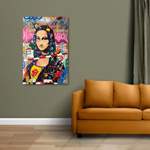 Multicolour_Abstract_Canvas_Painting_Wall_Decor_Monalisa_|_Canvas_Painting_|_Large_Size_Painting_|_Modern_Wall_Art_(With_Frame)_(Ready_To_Hang)_(24_By_48_Inches)