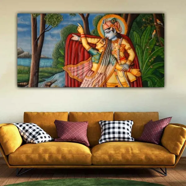 Multicolour_Madhubani_Radha_Krishna_Painting_Frame_For_Living_Room_Drawing_Room_Wall_Decor_Big_Size_Large_Modern_Wall_Art_For_Home_Decoration_|_Office_|_Gifts_(48X24_Inches)