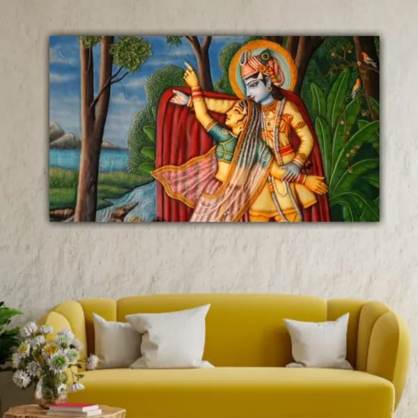 Multicolour_Madhubani_Radha_Krishna_Painting_Frame_For_Living_Room_Drawing_Room_Wall_Decor_Big_Size_Large_Modern_Wall_Art_For_Home_Decoration_|_Office_|_Gifts_(48X24_Inches)