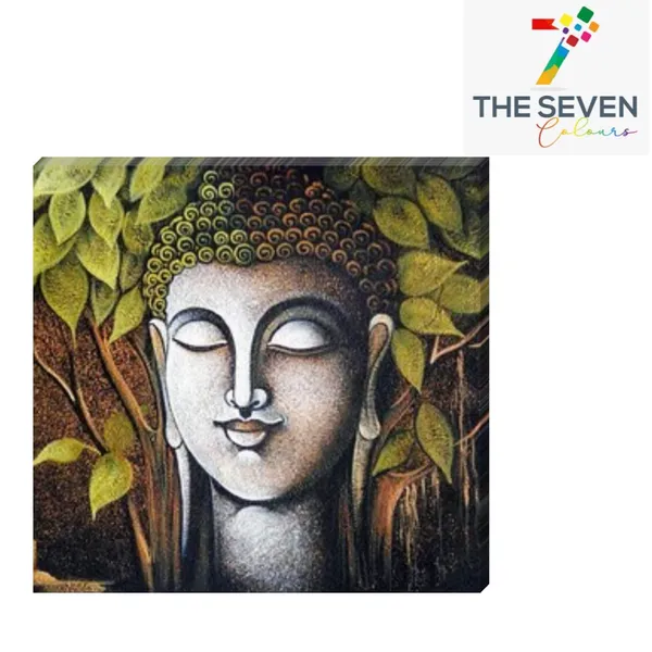 Multicolour_Beautiful_Buddha_Painting_Canvas_Modern_Wall_Art_Decor_Small_Paintings_For_Living_Room_|_Bedroom_|_Office_Walls_(24_By_24_Inches)_(With_Frame)
