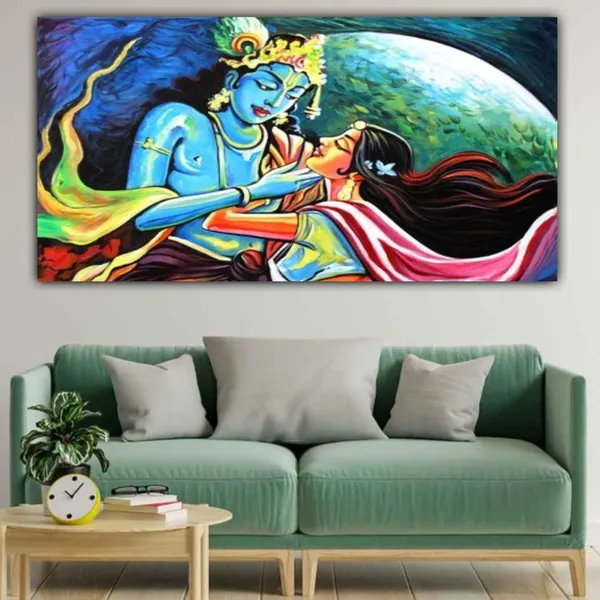Multicolour_Beautiful_Canvas_Madhubani_Radha_Krishna_Painting_With_Frame_For_Living_Room_Wall_Decor_Big_Size_Large_Photo_Home_Decoration_|_Bedroom|_Gifts_(48X24_Inches_|_120X60_Cm)