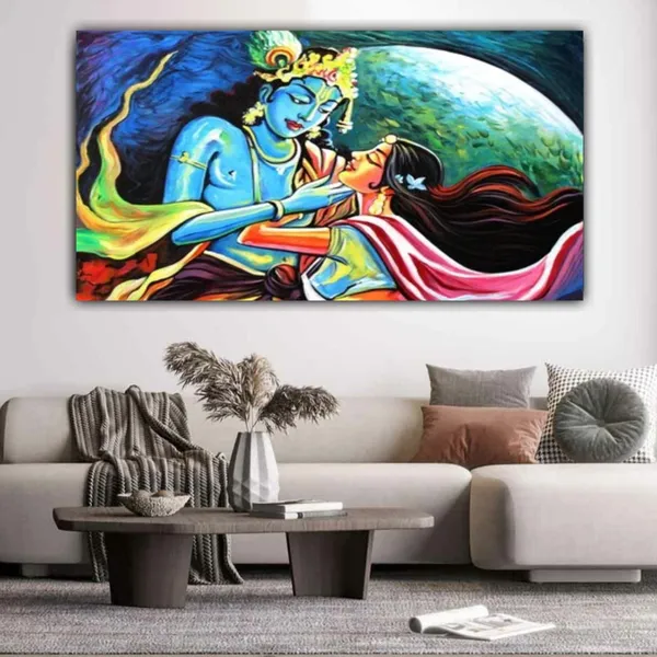 Multicolour_Beautiful_Canvas_Madhubani_Radha_Krishna_Painting_With_Frame_For_Living_Room_Wall_Decor_Big_Size_Large_Photo_Home_Decoration_|_Bedroom|_Gifts_(48X24_Inches_|_120X60_Cm)