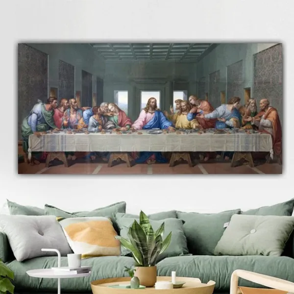 Multicolour_Beautiful_Painting_Last_Supper_Of_Jesus_Canvas_Ancient_Art_Big_Large_Size_Frame_For_Wall_Decor_|_Living_Room_|_Bedroom_(With_Frame)_(48_By_24_Inches_|_120_By_60_Cm)