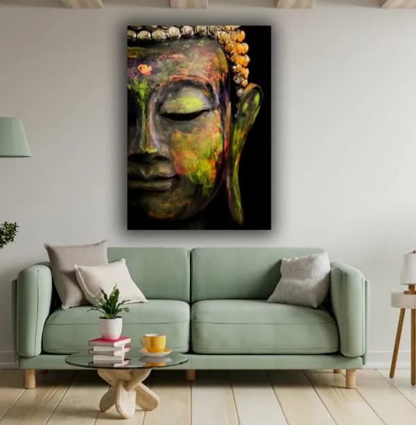 Multicolour_Beautiful_Canvas_Buddha_Painting_Modern_Art_For_Living_Room_|_Bedroom_|_Office_Walls_Big_Size_(With_Wooden_Frame)_(30_By_60_Inches)