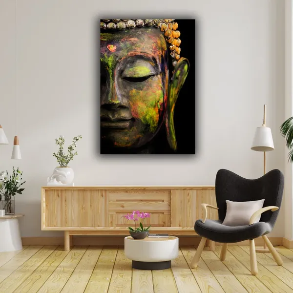 Multicolour_Beautiful_Canvas_Buddha_Painting_Modern_Art_For_Living_Room_|_Bedroom_|_Office_Walls_Big_Size_(With_Wooden_Frame)_(30_By_60_Inches)