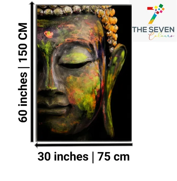 Multicolour_Beautiful_Canvas_Buddha_Painting_Modern_Art_For_Living_Room_|_Bedroom_|_Office_Walls_Big_Size_(With_Wooden_Frame)_(30_By_60_Inches)