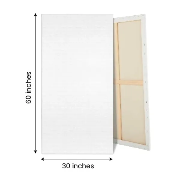 White_Canvas_Board_For_Painting_|_Blank_Canvas_Board_For_Oil_Painting,_For_Acrylic_Painting_|_Blank_Canvas_Frame_For_Painting_(With_Wooden_Frame)_(60_By30_Inches)