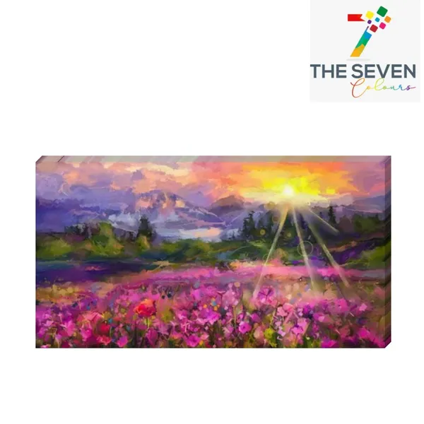 Multicolour_Beautiful_Sunrise_In_Flower_Field_And_Mountains_Landscape_Abstract_Modern_Wall_Art_Decor_Big_Large_Size_Paintings_For_Living_Room_(48_By_24_Inches)_(With_Frame)