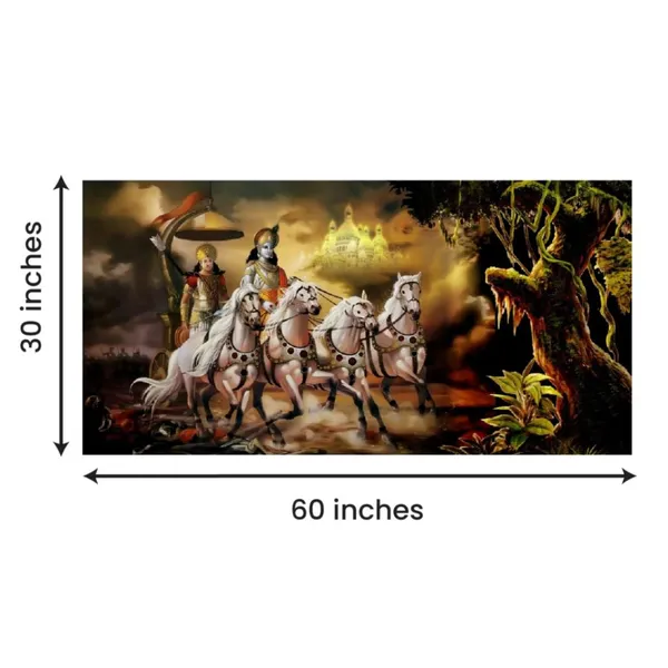 Multicolour_Beautiful_Landscape_Krishna_With_Arjun_On_Rath_Canvas_Painting_Wall_Frame_Wall_Decor_For_Living_Room_|_Modern_Art_Canvas_Painting_(Ready_To_Hang)_(60_By_30_Inches)