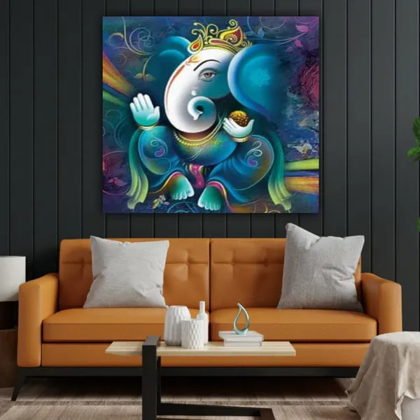 Multicolour_Beautiful_Ganesha_Painting_Photo_Frame_Canvas_Abstract_Modern_Wall_Art_Decor_For_Living_Room_|_Bedroom_|_Office_Walls_(With_Frame)_(24_By_24_Inches)