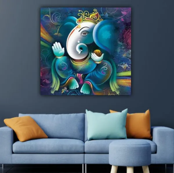 Multicolour_Beautiful_Ganesha_Painting_Photo_Frame_Canvas_Abstract_Modern_Wall_Art_Decor_For_Living_Room_|_Bedroom_|_Office_Walls_(With_Frame)_(24_By_24_Inches)